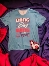 T Shirt Bang Energy Drink Turquoise Cotton Spandex Bang All Day Bang All... - £14.13 GBP