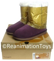 Ugg Koolaburra K Aubrei Purple Snow Winter Boots Girls Size 3 New with Box - £70.28 GBP