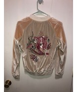 Urban Outfitters Silence &amp; Noise Mermaid Velour Bomber Jacket Womens SZ ... - €28,75 EUR