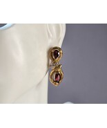 Womens Vintage Estate Sterling Silver Gold Tone Garnet Earrings 8.1g E7673 - $69.02 CAD