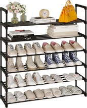 Calmootey 6-Tier Shoe Rack, Tall Large Capacity 30 Pairs Shoes Storage, ... - $35.99