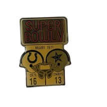 Starline Super Bowl V Cowboys v Colts 1971 Vintage NFL Enamel Pin 1.5&quot; - $11.00
