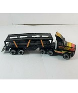 Vintage REMCO Racing 1986 Semi Car Carrier Transport Truck Toy Black 12&quot; - £27.24 GBP