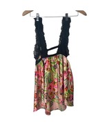 Victoria&#39;s Secret Babydoll Slip Dress Black Floral Lace intimates Women ... - £15.56 GBP