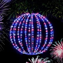 Lighted Outdoor Christmas Decorations Garden Hanging Balls Waterproof Ya... - $66.90