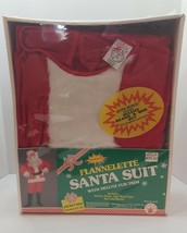 Vtg 1993 Rubie&#39;s Costume Co Complete Flannelette Santa Suit W/Deluxe Fur... - $67.73