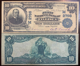 Reproduction $10 National Bank Note 1902 1st Natl. Bank Villisca Iowa Co... - £3.12 GBP