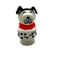 Vtg Fisher Price Little People Dalmatian Dog White Black Spots Fireman R... - $20.38
