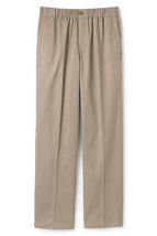 Lands End Uniform Men's 31x31 Blend Plain Front Elastic Waist Chino Pants, Khaki - $25.00