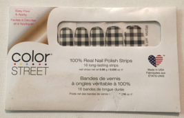 Color Street nail Strips Plaid About You black &amp; white plaid New in package - $4.15
