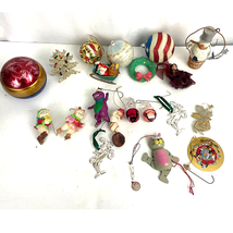 VTG 21 PC Christmas Holiday Ornaments Barney Santa Dr Seuss Tree 1990s - £17.25 GBP