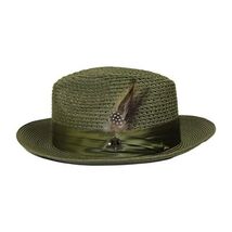 Men's Summer Spring Braid Straw style Hat by BRUNO CAPELO JULIAN JU908 Olive image 2