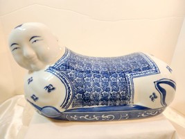 Vintage Dechang Taoci Chinese Opium Pillow Figural Hand painted Glazed S... - £76.75 GBP