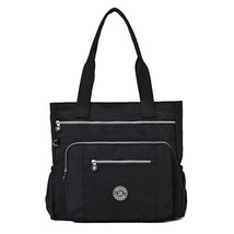 Women Nylon Shoulder Bags Waterproof Plaid Top-handle Bag Large Capacity Lady To - £36.30 GBP