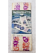 NOS Wrights Trim Purple Pink &amp; Cream Designed By Me Trim Seam Binding MI... - $11.57 CAD