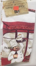 Set of 2 Same Printed Cotton Dishcloths Set (12&quot;x12&quot;) FAT CHEF, RED VINO, BH - £7.15 GBP