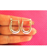 Oval long sterling silver hoops - $20.69 CAD