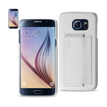 White Leather Card Slot Case for Samsung Galaxy S6 - Rfid Key Holder Cover USA - £14.62 GBP