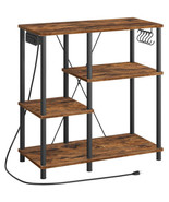 HOOBRO Bakers Rack with Power Outlet, Microwave Stand with 5 S-Shaped Ho... - $283.49