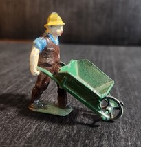 VINTAGE  1930s JOHILLCO J HILL VILLAGE FARMER WITH BARROW LEAD FIGURE EN... - $27.82