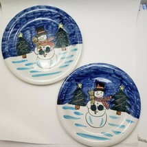 Snowman Dinner Plate set of 2 Tabletops Unlimited Holiday Season - $10.00