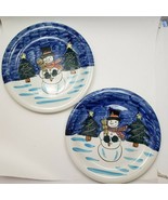 Snowman Dinner Plate set of 2 Tabletops Unlimited Holiday Season - £7.90 GBP