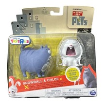 Secret Life Of Pets Snowball White Rabbit  &amp; Chloe Fast Gray Cat Figures - £4.73 GBP