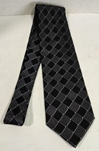 Calvin Klein Black Gray Blue Multicolor Pattern Silk Mens Necktie Neck Tie - $25.80 CAD
