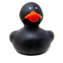 Black Rubber Duck 2&quot; DIY Decorate Personalize Solid Color Squirter Toy C - $9.49