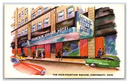 Pick-Fort Hotel Shelby Artist View Detroit Michigan MI Postcard U21 - £2.33 GBP