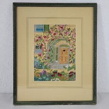 Home Sweet Crewel Finished Framed Floral Cottage Embroidery Wood Multi C... - $48.95