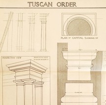 Tuscan Order Columns Drawing Examples Vignola 1904 Architecture Ephemera... - $29.99