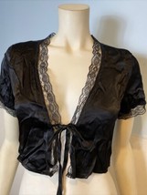 NWT Princess Polly Vintage Tie Up Black Cropped Top Size 4 - £18.95 GBP