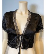 NWT Princess Polly Vintage Tie Up Black Cropped Top Size 4 - £19.02 GBP