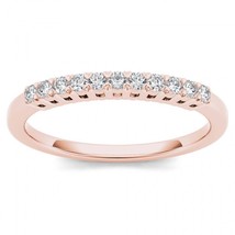 0.55Ct Natural Moissanite Half Eternity Wedding Band Ring in 14K Rose Gold Over - £70.70 GBP