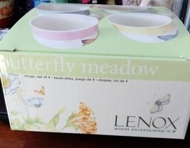 Lenox Butterfly Meadow Mugs Set of 4 mixed colors NEW IN BOX - £15.56 GBP
