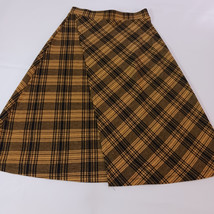 Zara Trafaluc Women’s Yellow &amp; Black Plaid Faux Wrapped Skirt Size Small - $278.73 MXN