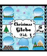 Christmas Globe Vol. 1-Digital Clipart-Gift Tag-Snow-T Shirt-Scrapbook-J... - £0.98 GBP