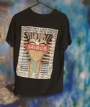 Savage Pharoh Mens Egyptian Graphic Print Double Sided Black Graphic Tee Large - £8.33 GBP