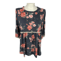 1.4.3. Story by Line Up Women&#39;s Short Sleeved Floral Print Blouse Size 3X - £18.36 GBP