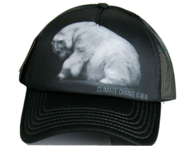 Polar Bear Hat Black Adjustable the Mountain Climate Change is Real  Protect NWT - £7.68 GBP