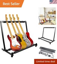 5 Holder Guitar Stand,Multi-Guitar Display Rack Folding Stand Band Stage... - $87.79