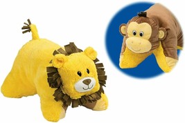 FlipaZoo Flip &#39;N Play Friends 2 in 1 Plush to Pillow Monkey to Lion 16 i... - £7.89 GBP