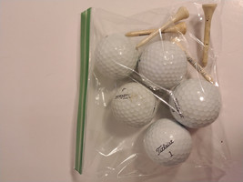 Titleist Pro V1 and AVX golf balls Mix Bag / Lot of 5 golf balls w/ 4 golf tees - £6.47 GBP