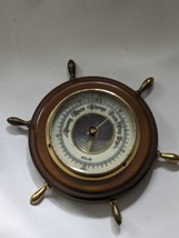 Selsi Barometer Weather Forecast Instrument Wood Ship Wheel Germany  5 Inch - $28.70