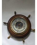 Selsi Barometer Weather Forecast Instrument Wood Ship Wheel Germany  5 Inch - $28.70