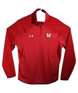 Maryland Terrapins Sweatshirt Mens Large Red Team Issued Zip Up Athletic... - $1,509.64 MXN