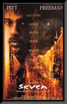 Seven Morgan Freeman and Brad Pitt signed movie poster - £593.17 GBP
