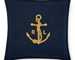 Ralph Lauren Carlea Anchor  Gold Bullion Linen deco Pillow $285 - $153.55