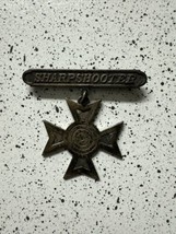 Wwi Us Army &amp; Marine Corps Sharpshooter Badge PIN-BACK Sterling Silver WW1 - £193.50 GBP